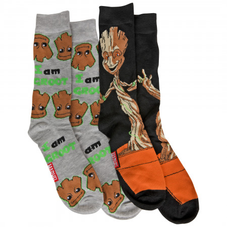 Guardians of the Galaxy I Am Groot 2-Pair Pack of Crew Socks